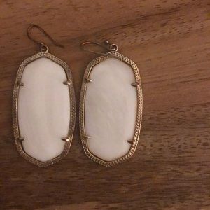White and gold Kendra Scott earrings
